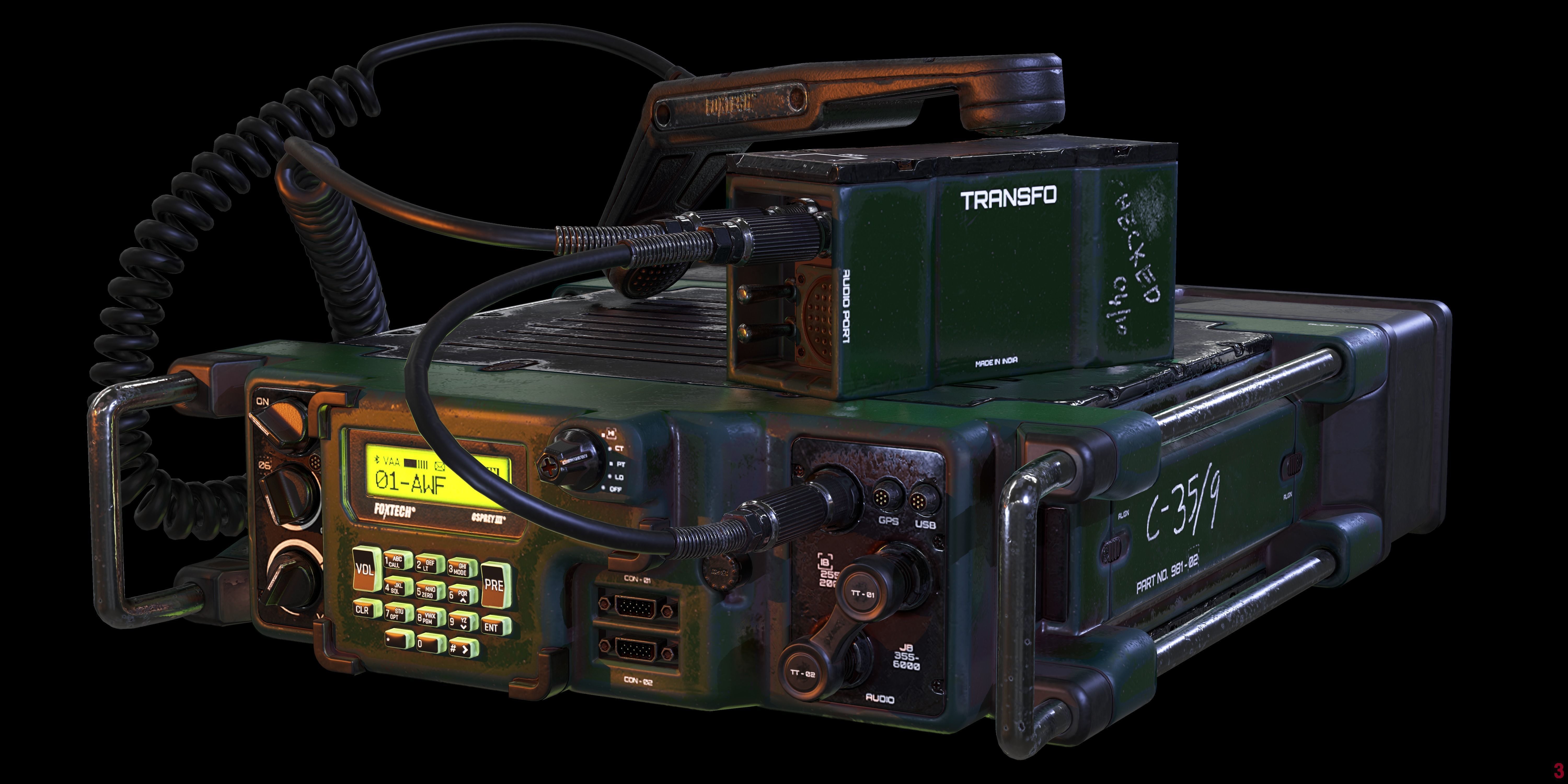Military Radio Model Low-poly 3D model_2