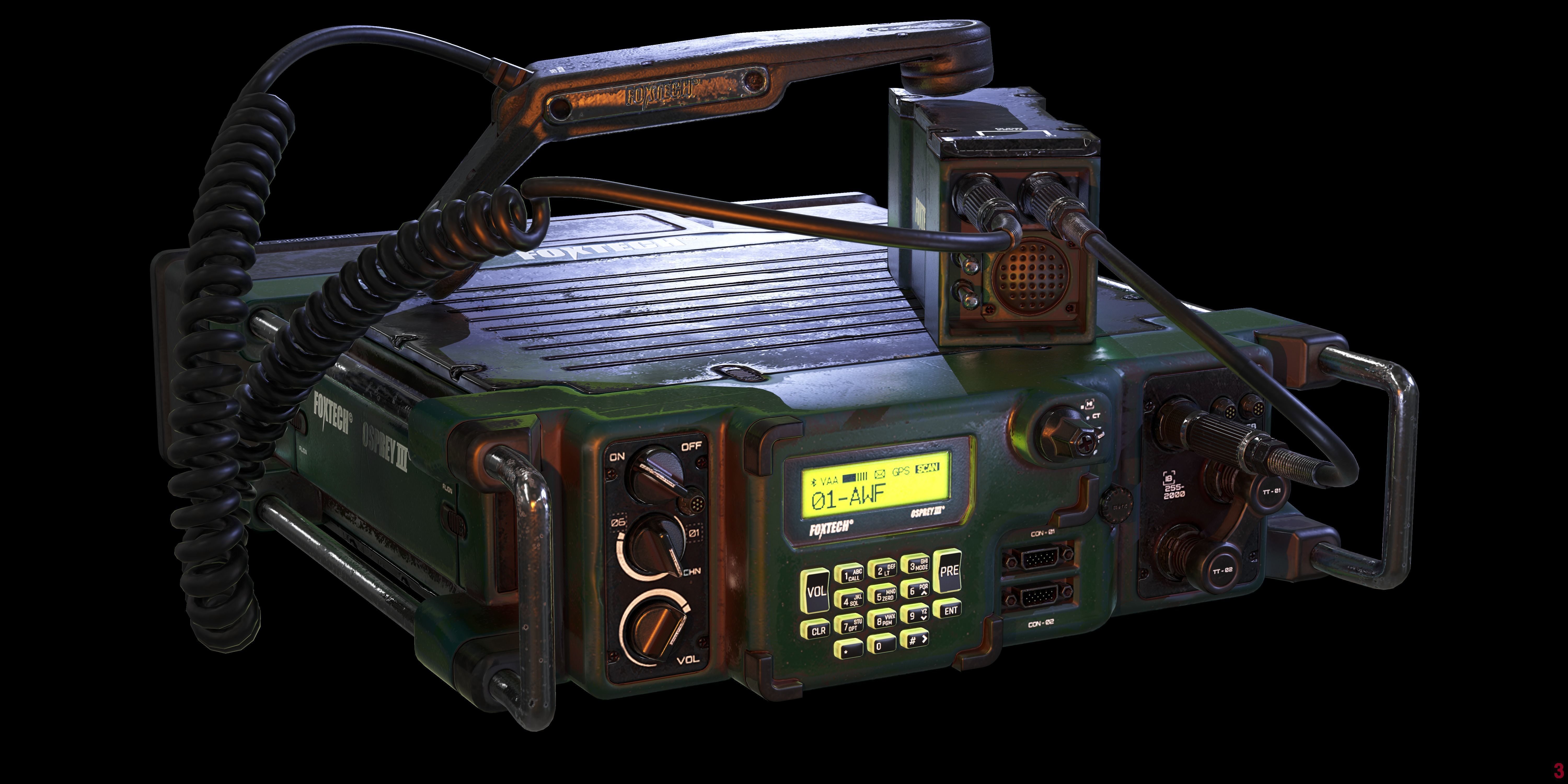 Military Radio Model Low-poly 3D model_6