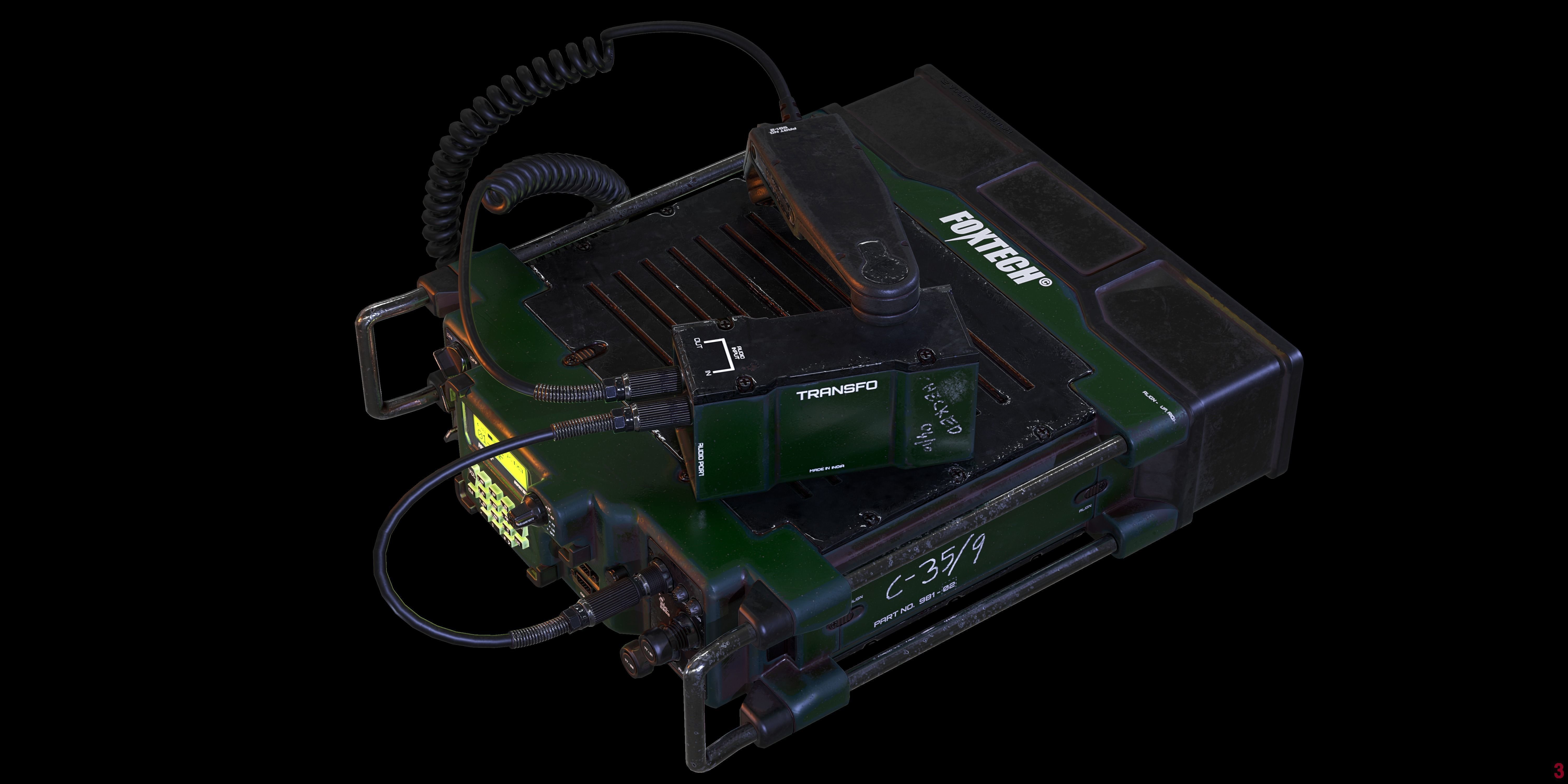 Military Radio Model Low-poly 3D model_8