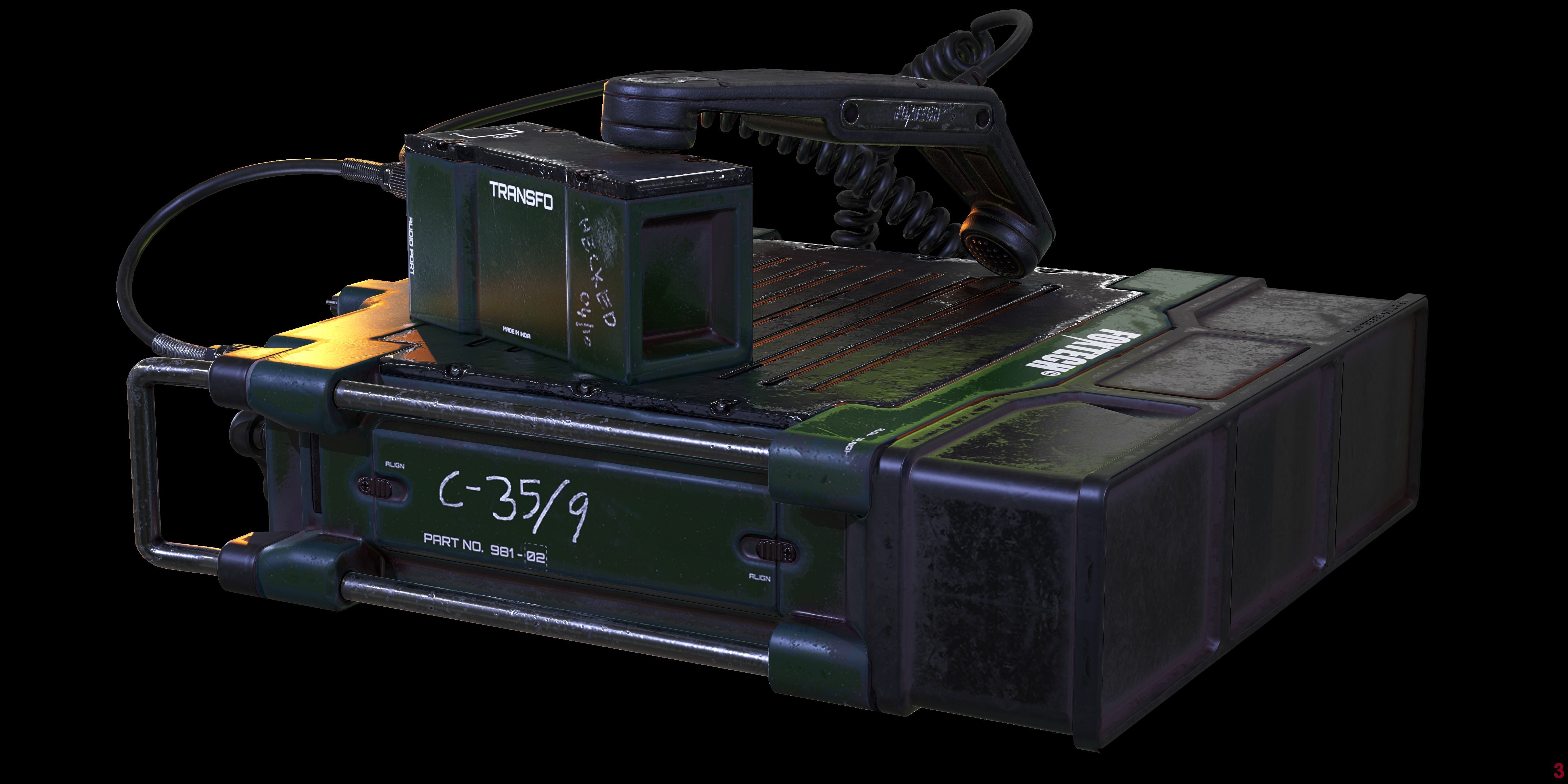 Military Radio Model Low-poly 3D model_5