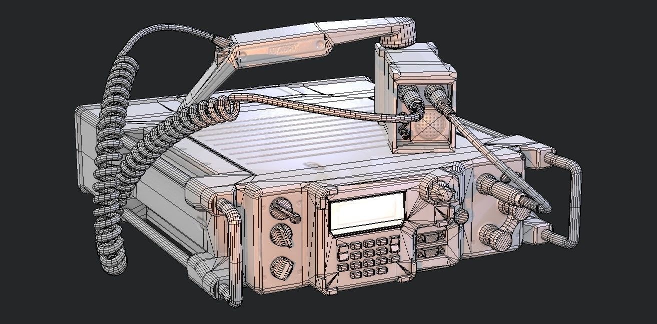 Military Radio Model Low-poly 3D model_9