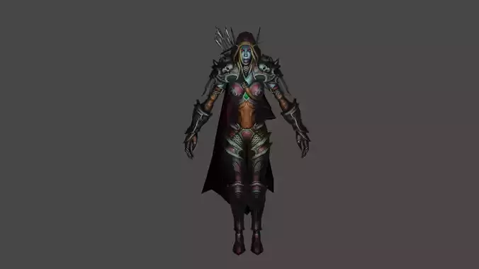 World Of Warcraft Sylvanas Low-poly 3D model