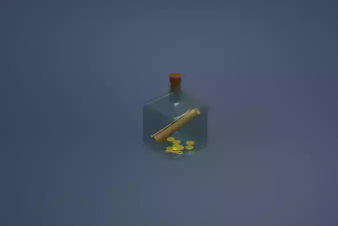 Bottle with a note cube