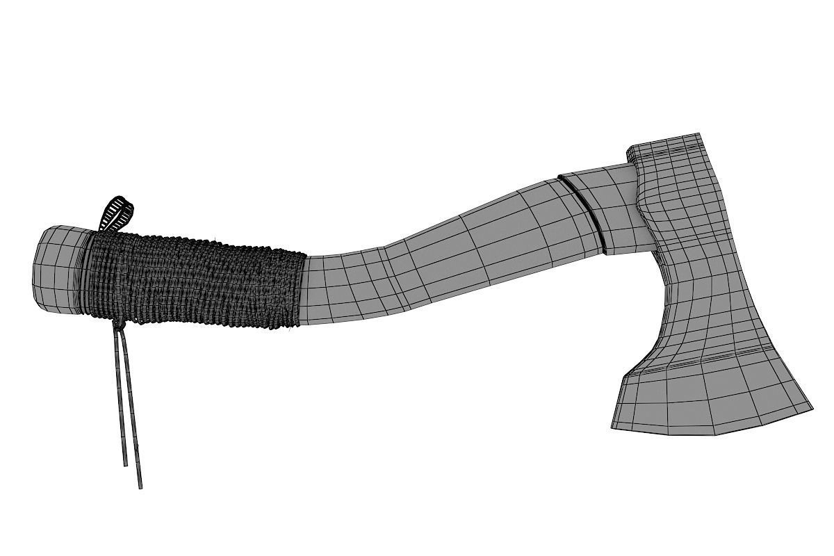 Battle Axe  Low-poly 3D model_2