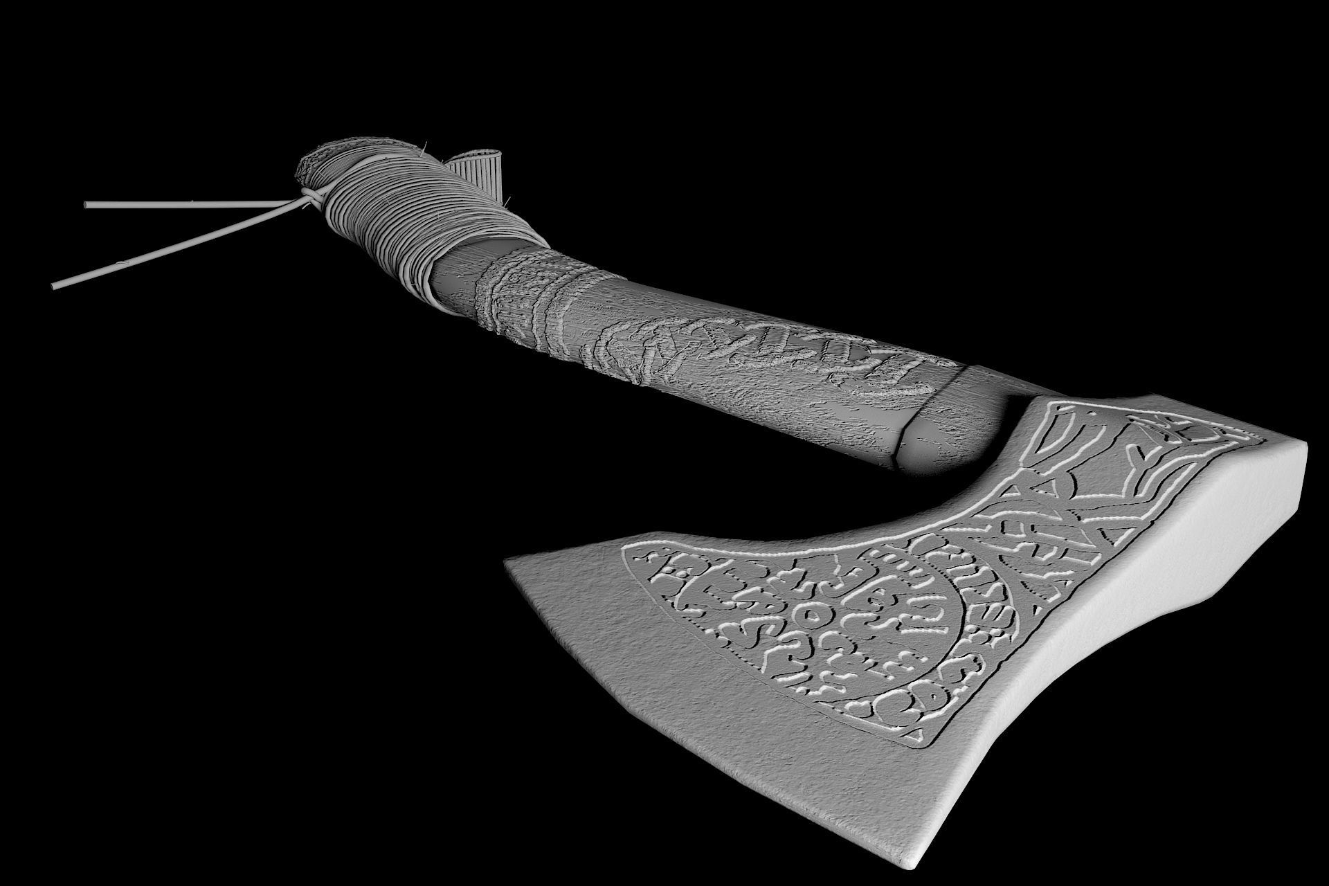 Battle Axe  Low-poly 3D model_1