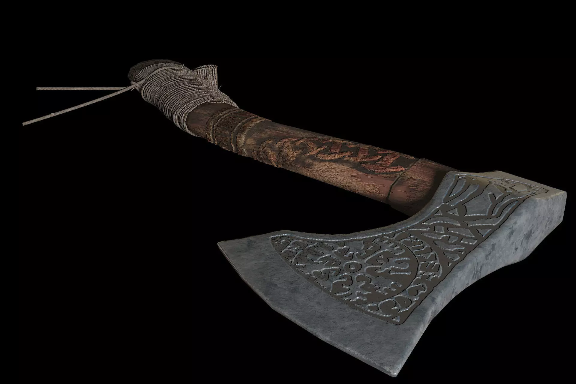 Battle Axe  Low-poly 3D model_0