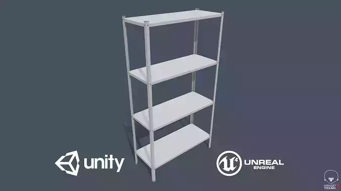 Game Ready Metal Rack Low-poly 3D model