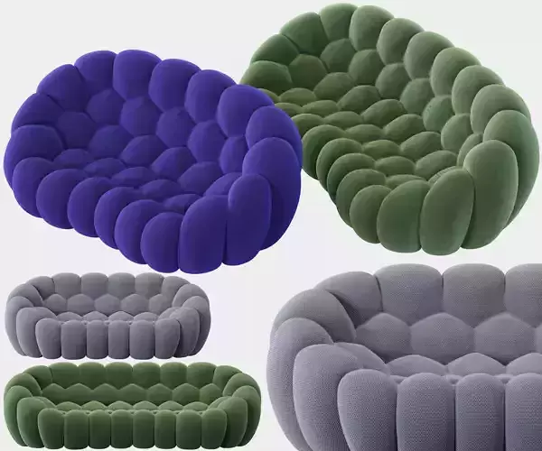 Roche Bobois Bubble Curved 2-seat and 4-seat Sofa