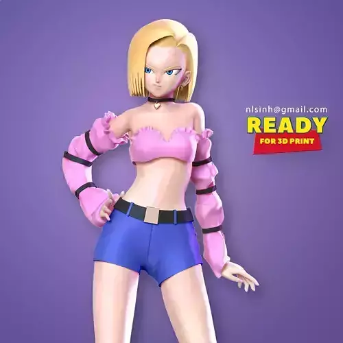 Android 18 - Dragon Ball Fanart 3D print model