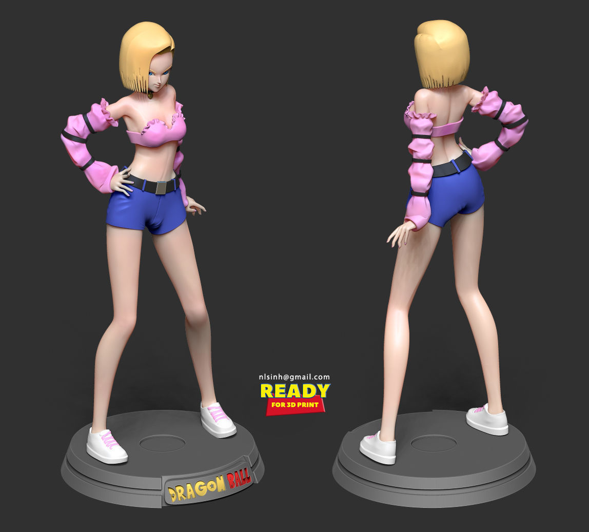 Android 18 - Dragon Ball Fanart 3D print model_5