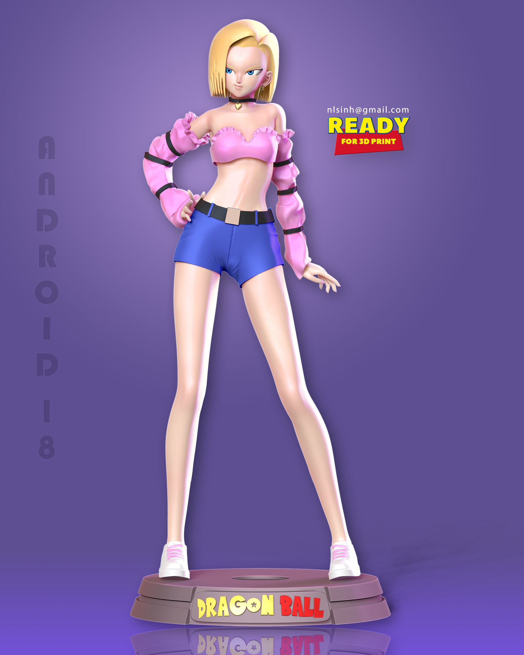 Android 18 - Dragon Ball Fanart 3D print model_6