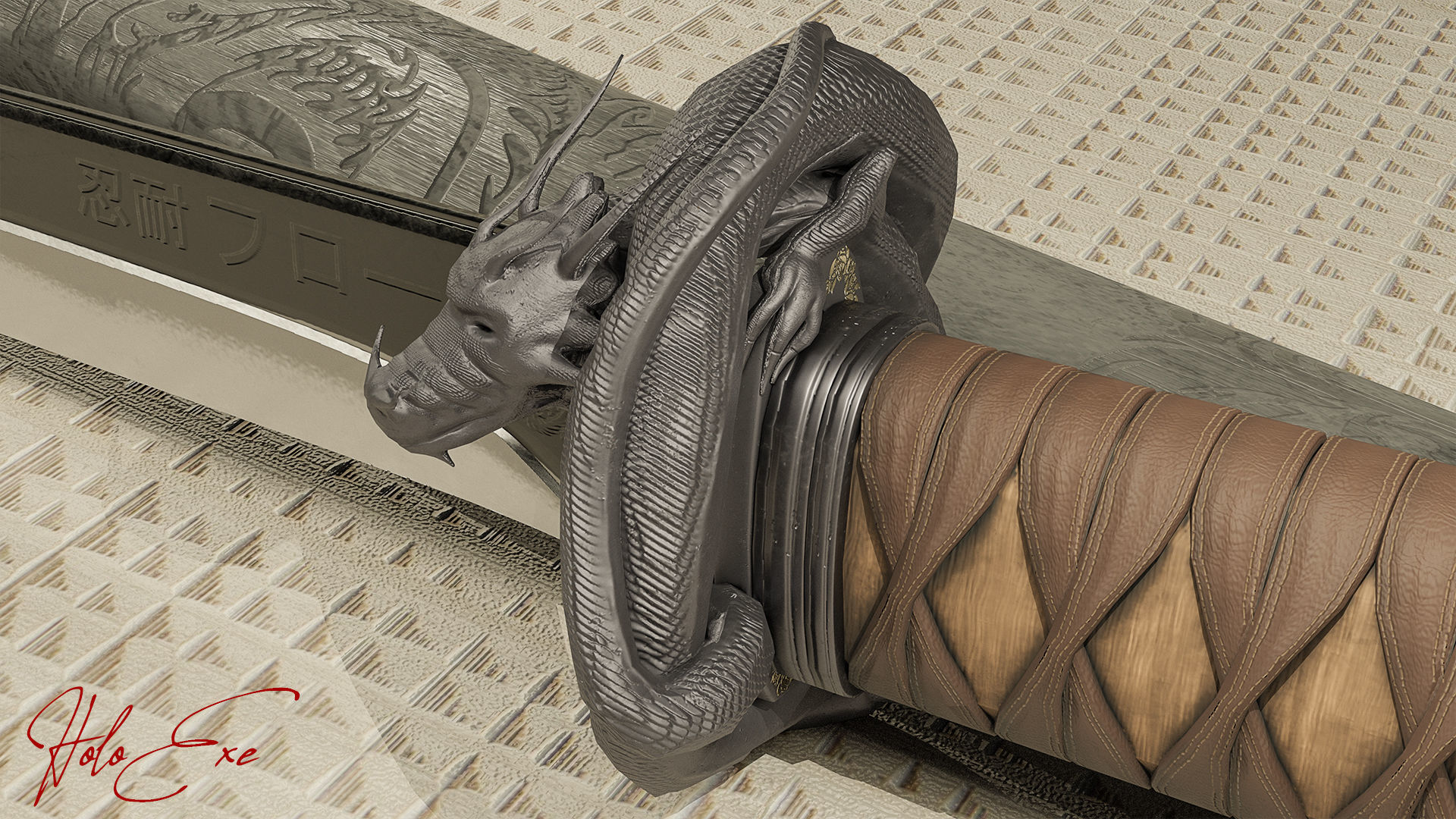 Katana Shinji Dragon Edition Low-poly 3D model_4