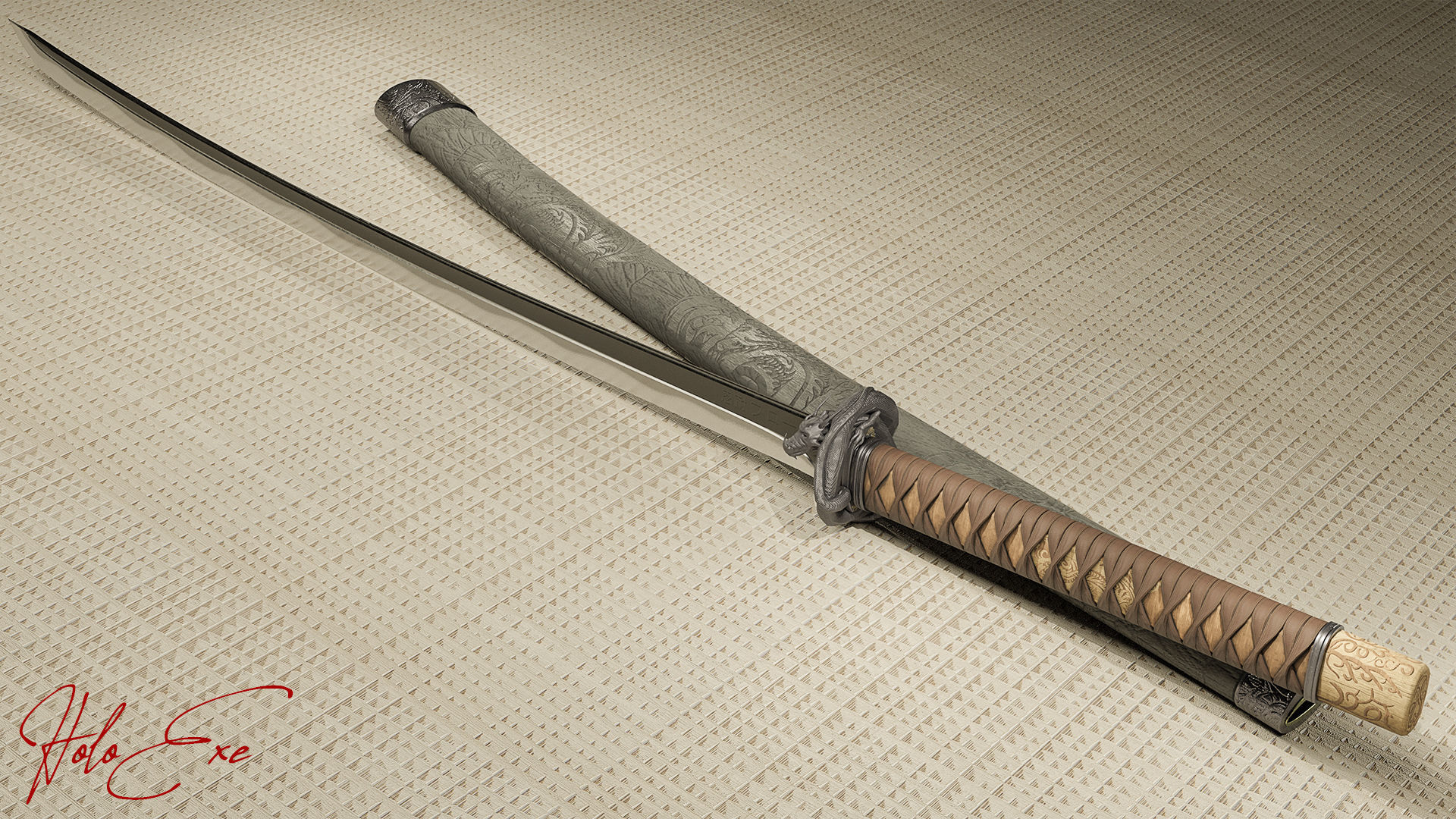 Katana Shinji Dragon Edition Low-poly 3D model_3