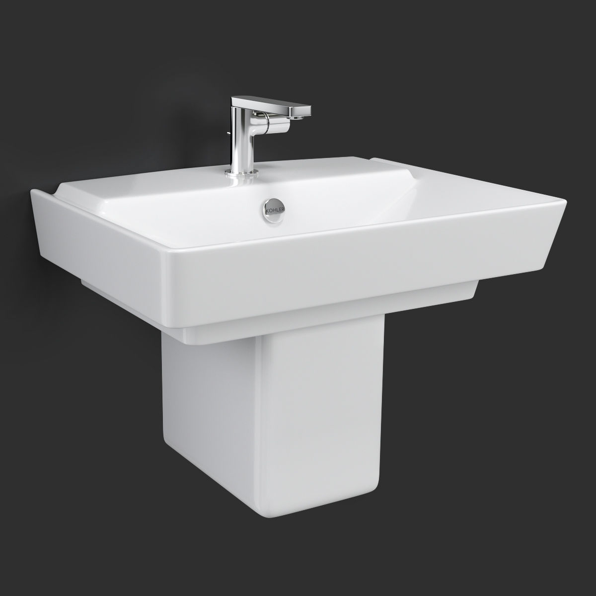 Wall-mount Bathroom Sink REVE 3D model_3