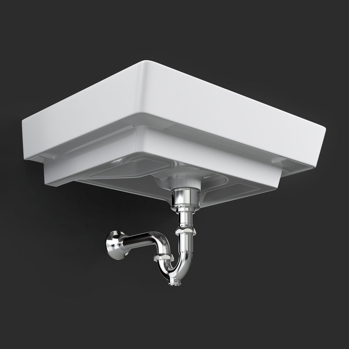 Wall-mount Bathroom Sink REVE 3D model_5