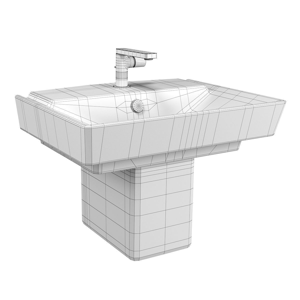 Wall-mount Bathroom Sink REVE 3D model_6