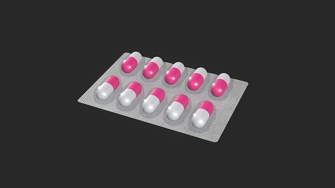 Capsule blister tablet 3D model