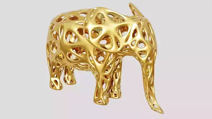 Voronoi Elephant 3D print model