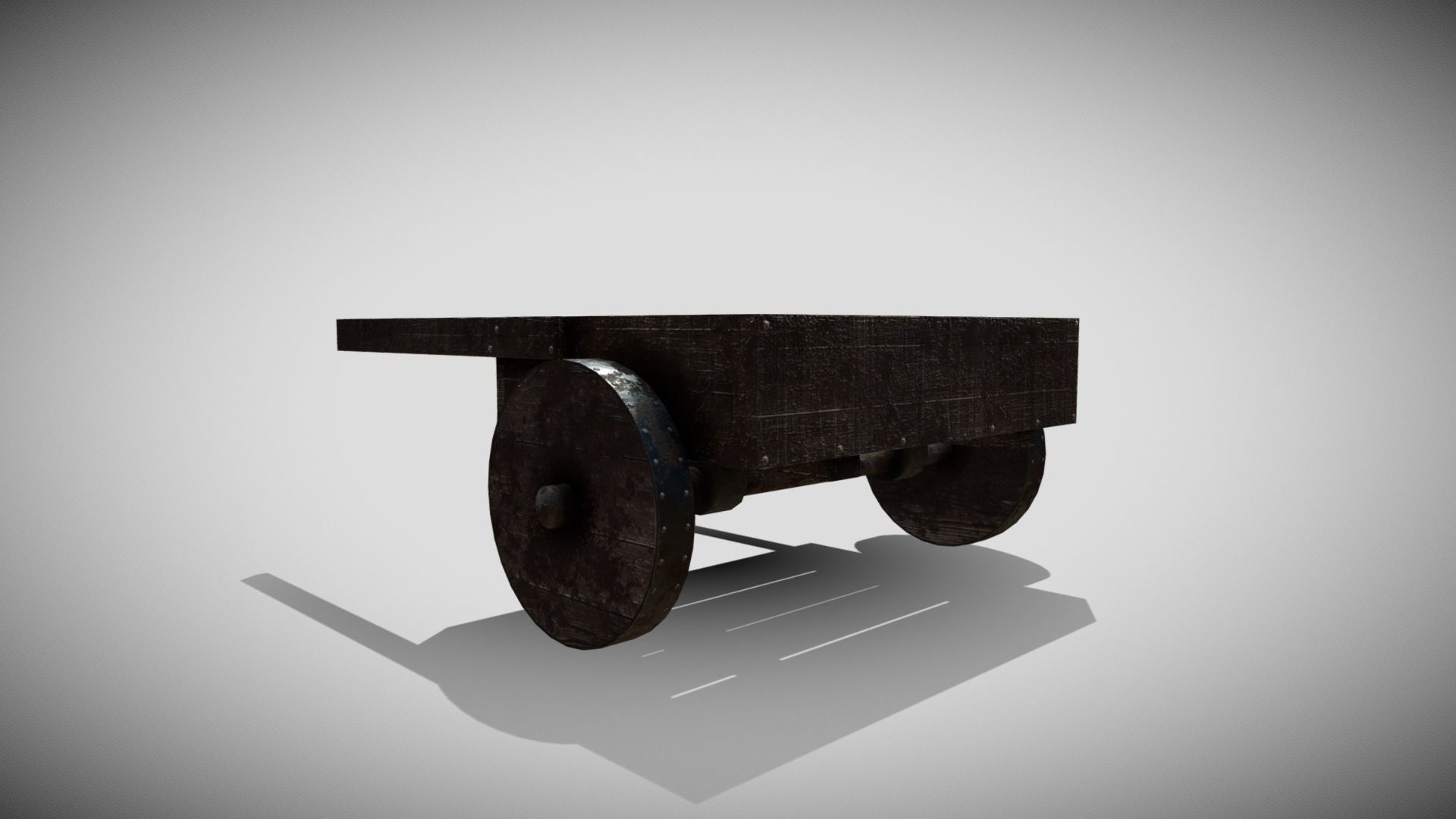 Medieval Cart Low-poly 3D model_6