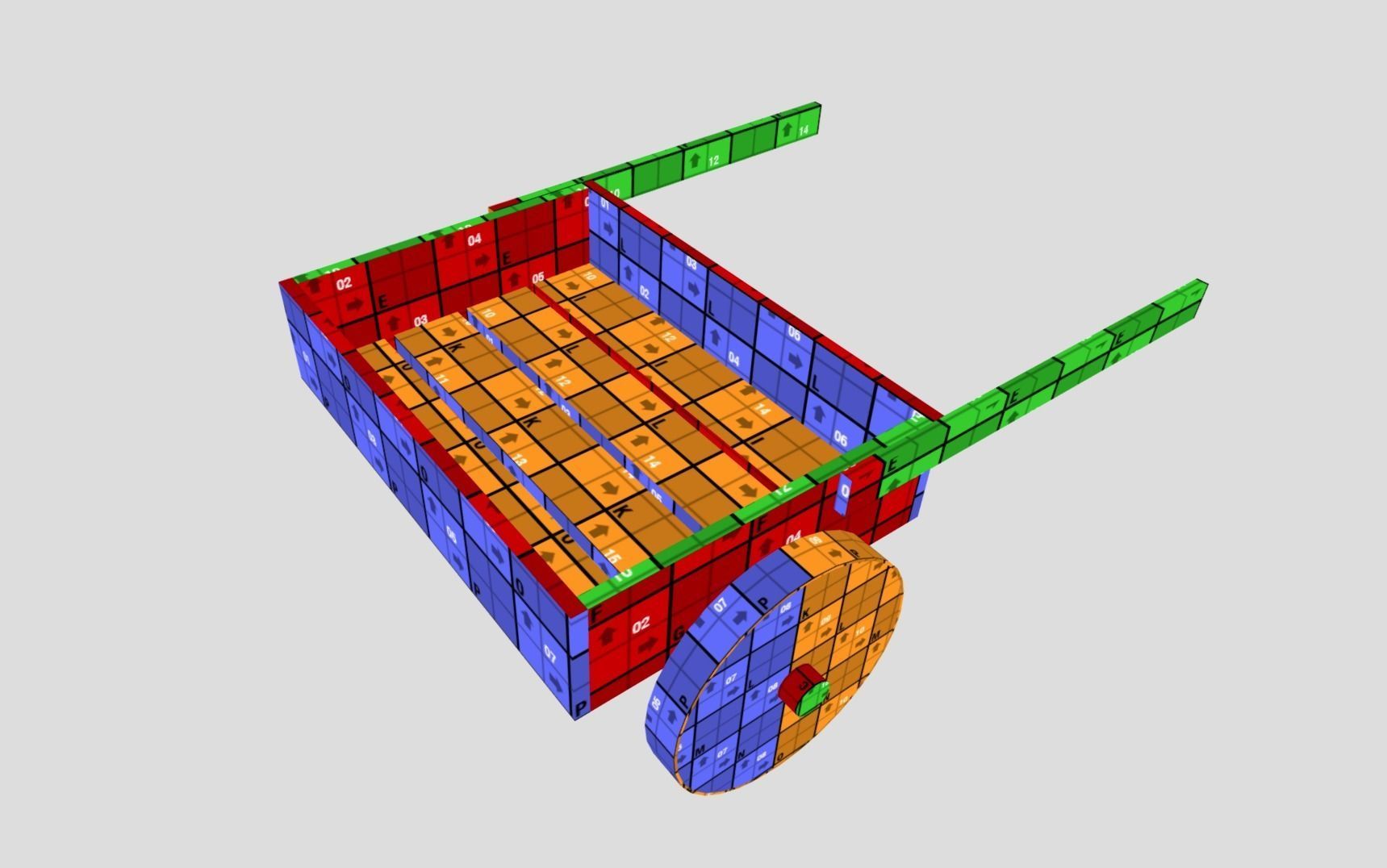 Medieval Cart Low-poly 3D model_8