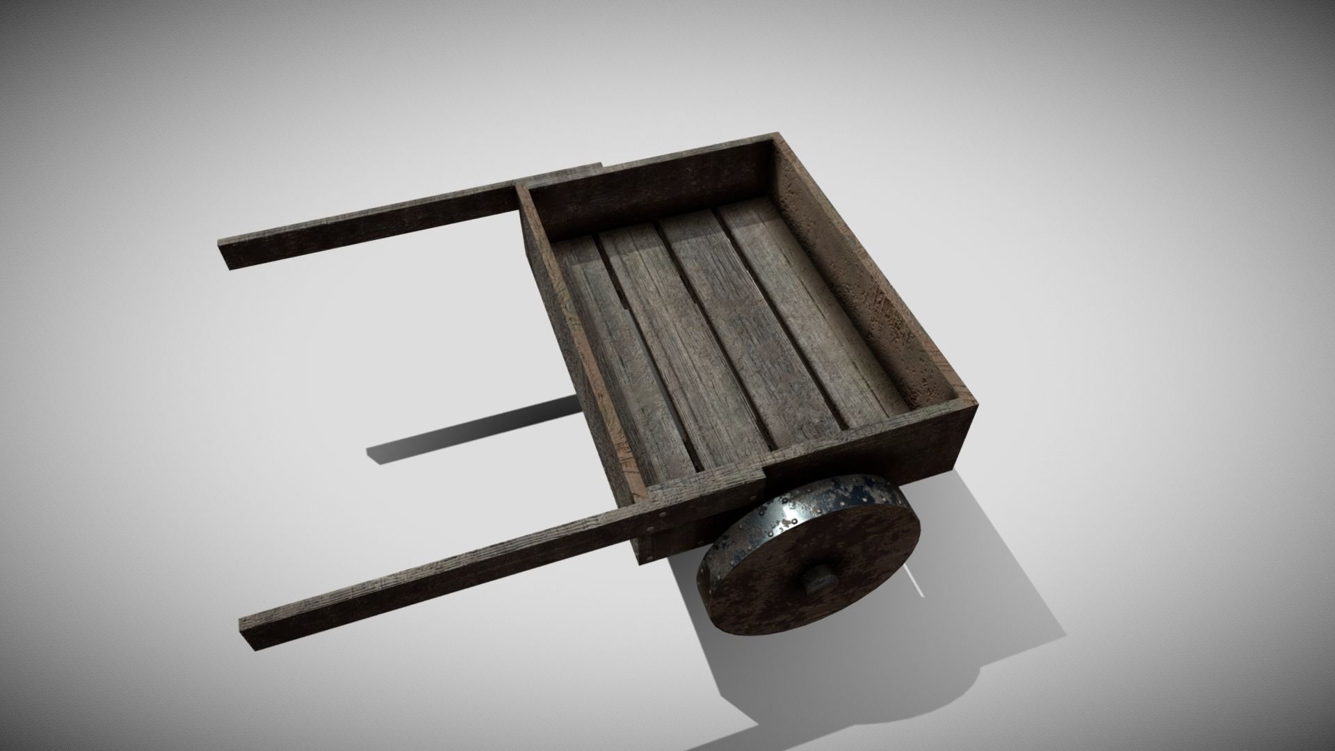Medieval Cart Low-poly 3D model_5