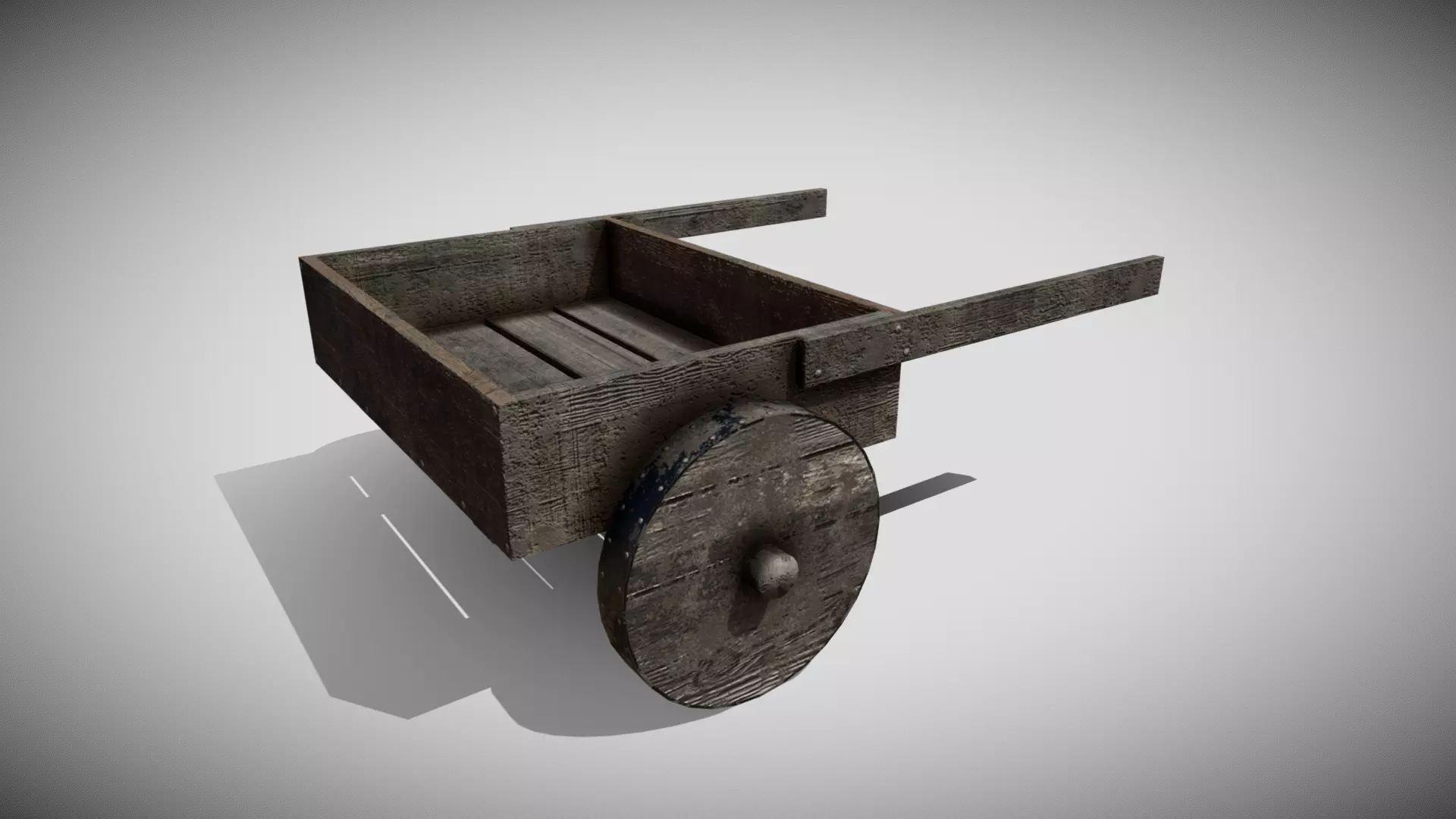 Medieval Cart Low-poly 3D model_0