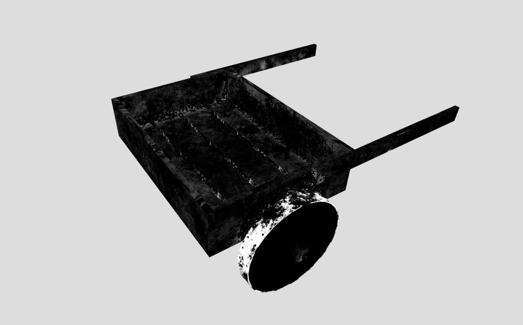 Medieval Cart Low-poly 3D model_13