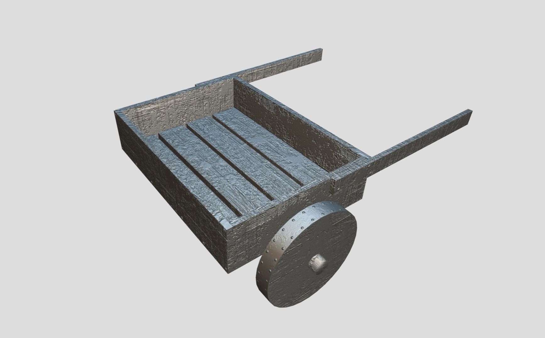 Medieval Cart Low-poly 3D model_9