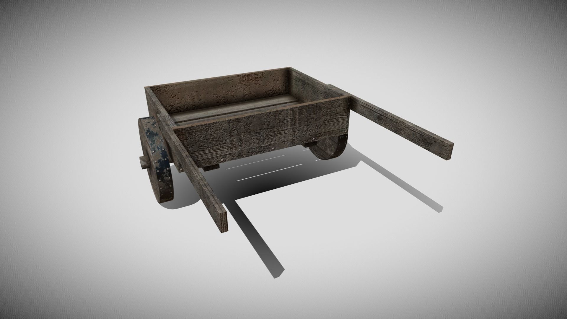 Medieval Cart Low-poly 3D model_2