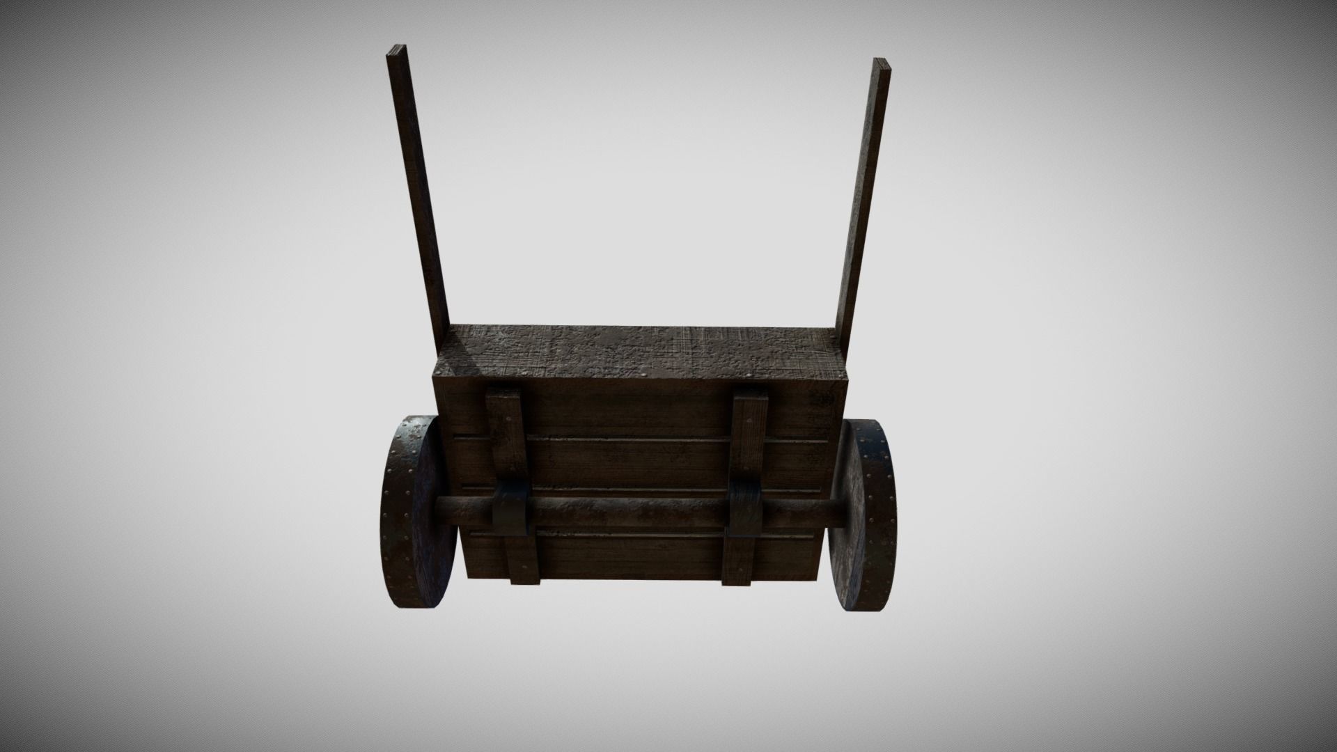 Medieval Cart Low-poly 3D model_4