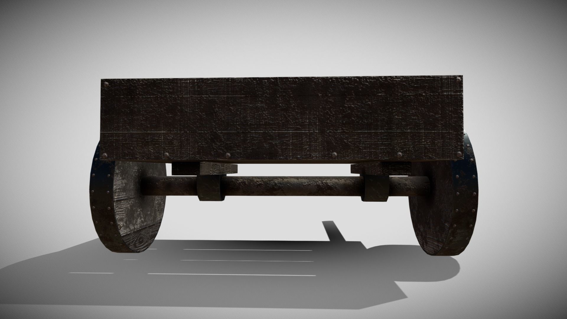 Medieval Cart Low-poly 3D model_7