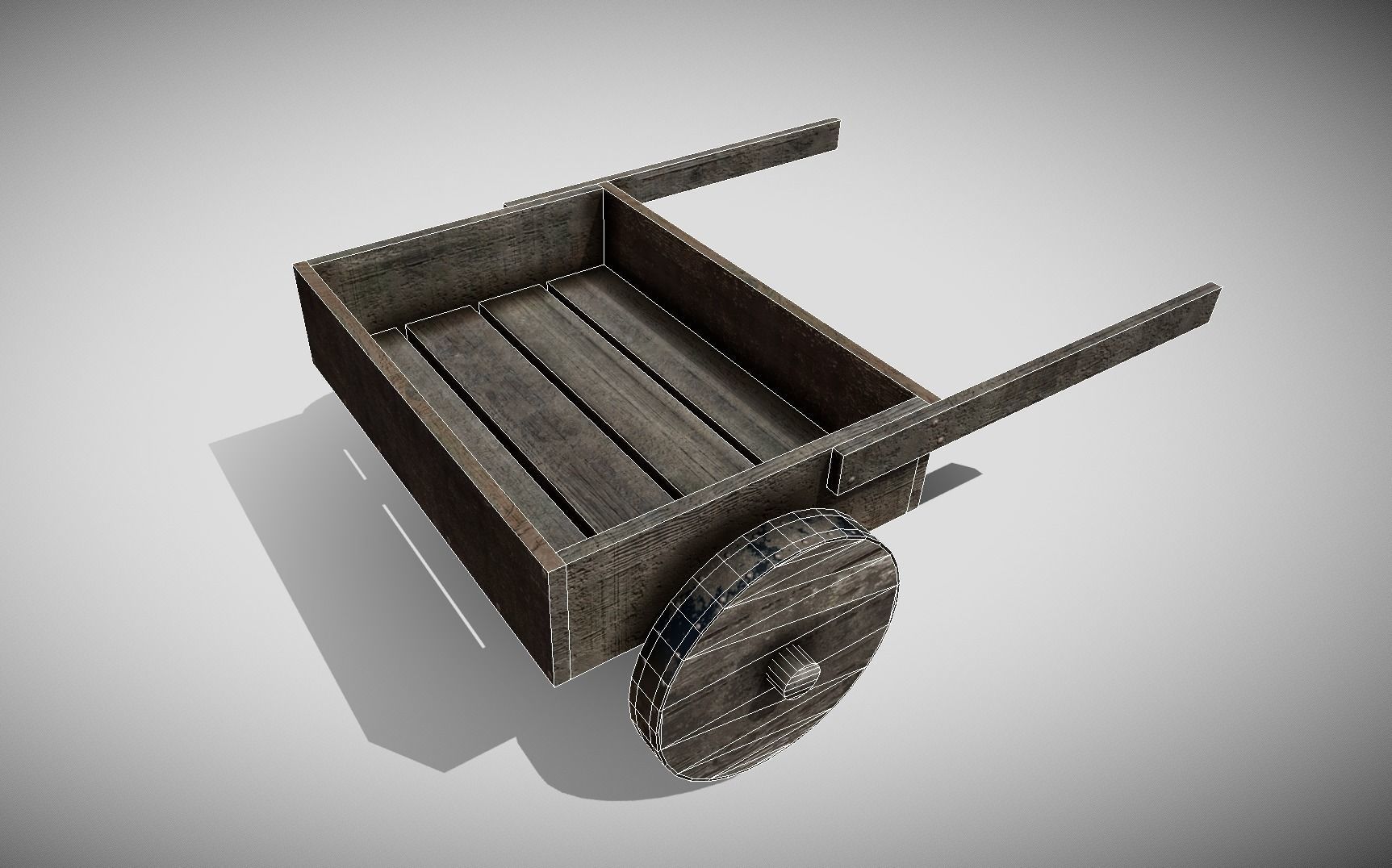 Medieval Cart Low-poly 3D model_14