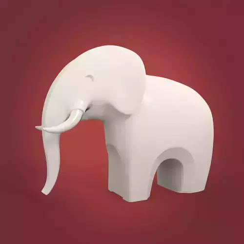 Elephant Figurine Low-poly 3D model