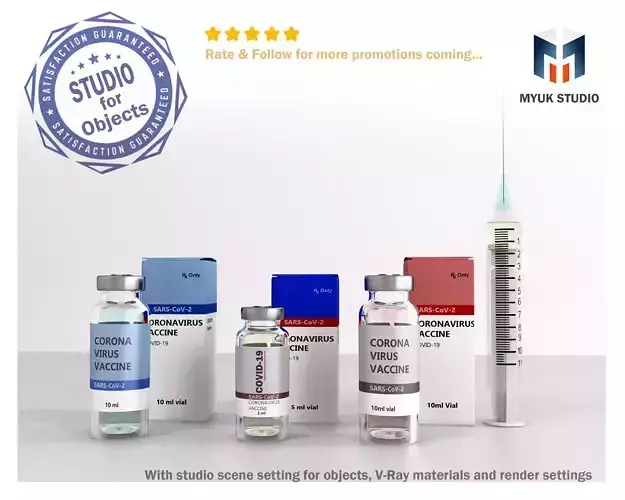 Coronavirus Vaccine 3 different formula in vials and syringe