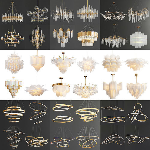 Chandelier Collection 001 High Quality 36 type lighting set 3D model