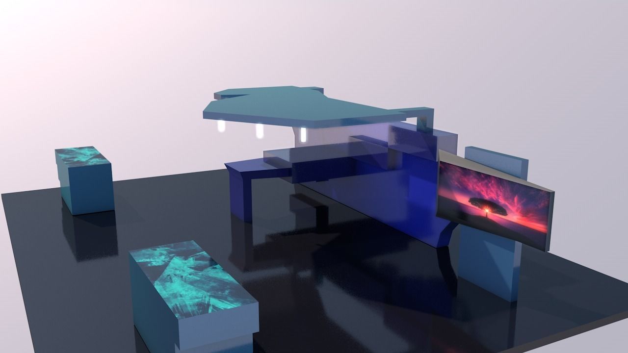 3d exhibition stand Low-poly 3D model_7