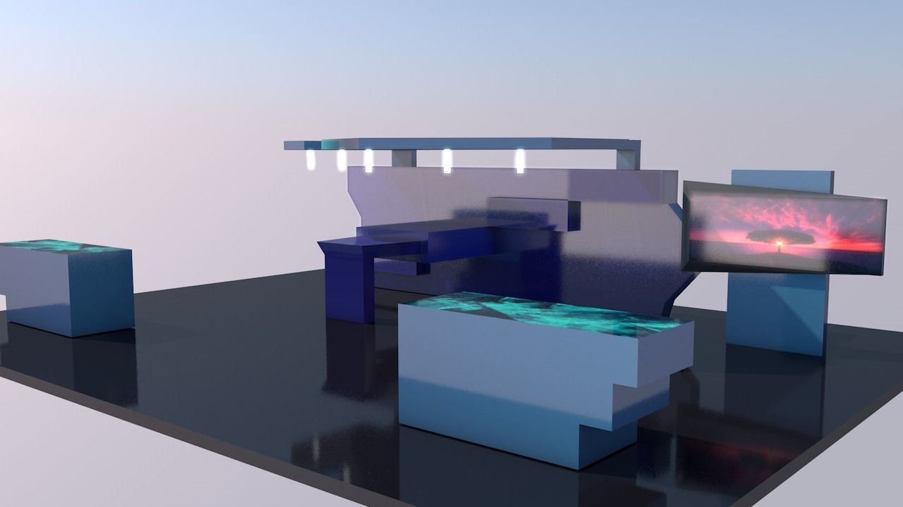 3d exhibition stand Low-poly 3D model_6