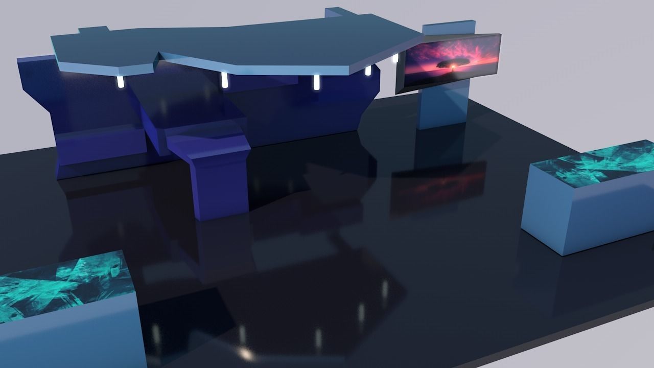 3d exhibition stand Low-poly 3D model_4