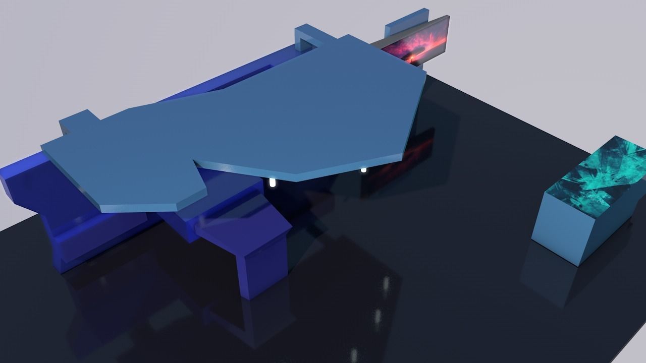 3d exhibition stand Low-poly 3D model_1