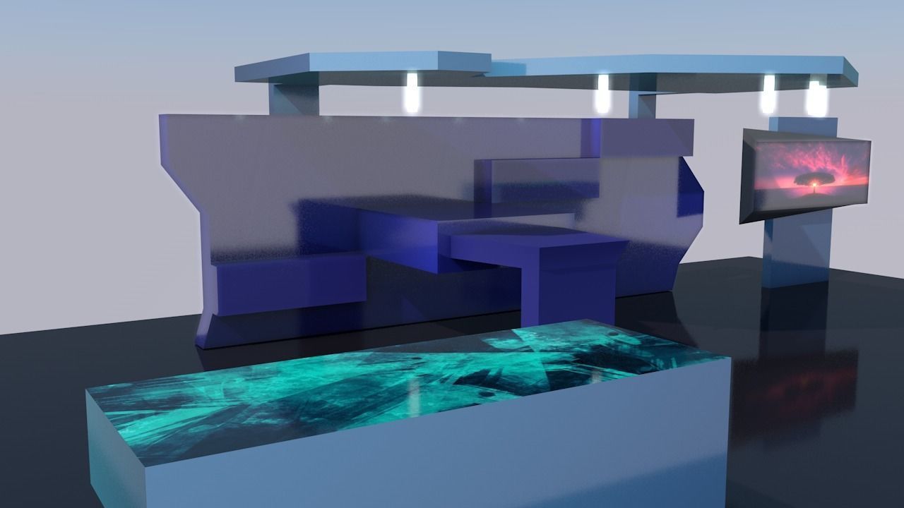 3d exhibition stand Low-poly 3D model_3