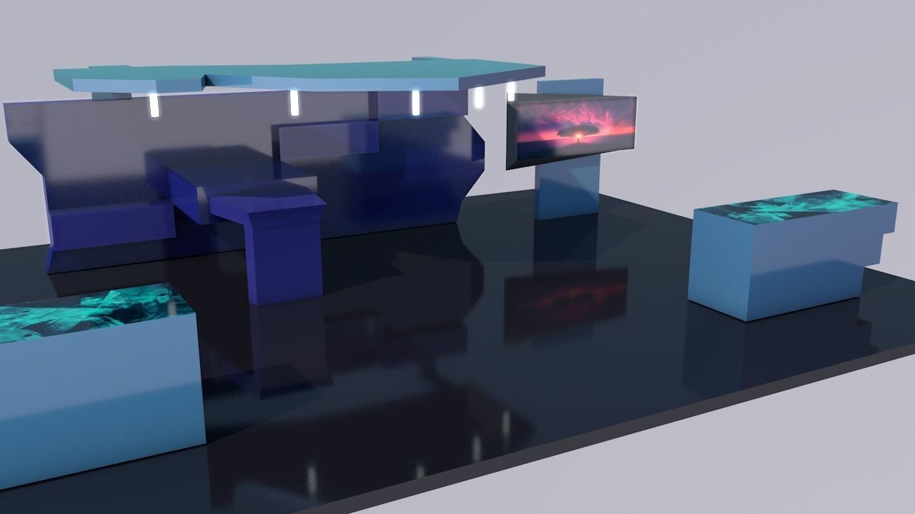 3d exhibition stand Low-poly 3D model_5