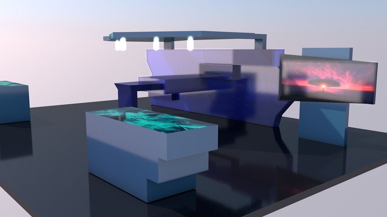 3d exhibition stand Low-poly 3D model_2