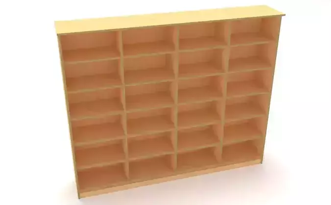 lowpoly bookshelf 4 plywood