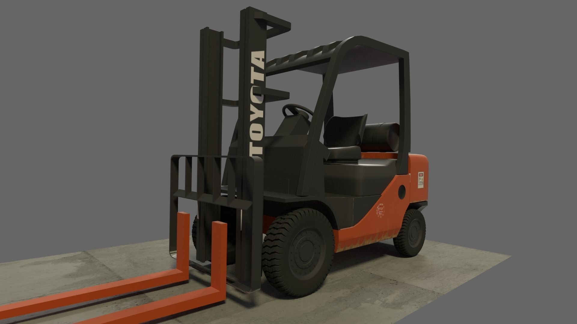 forklift toyota Free 3D model_0
