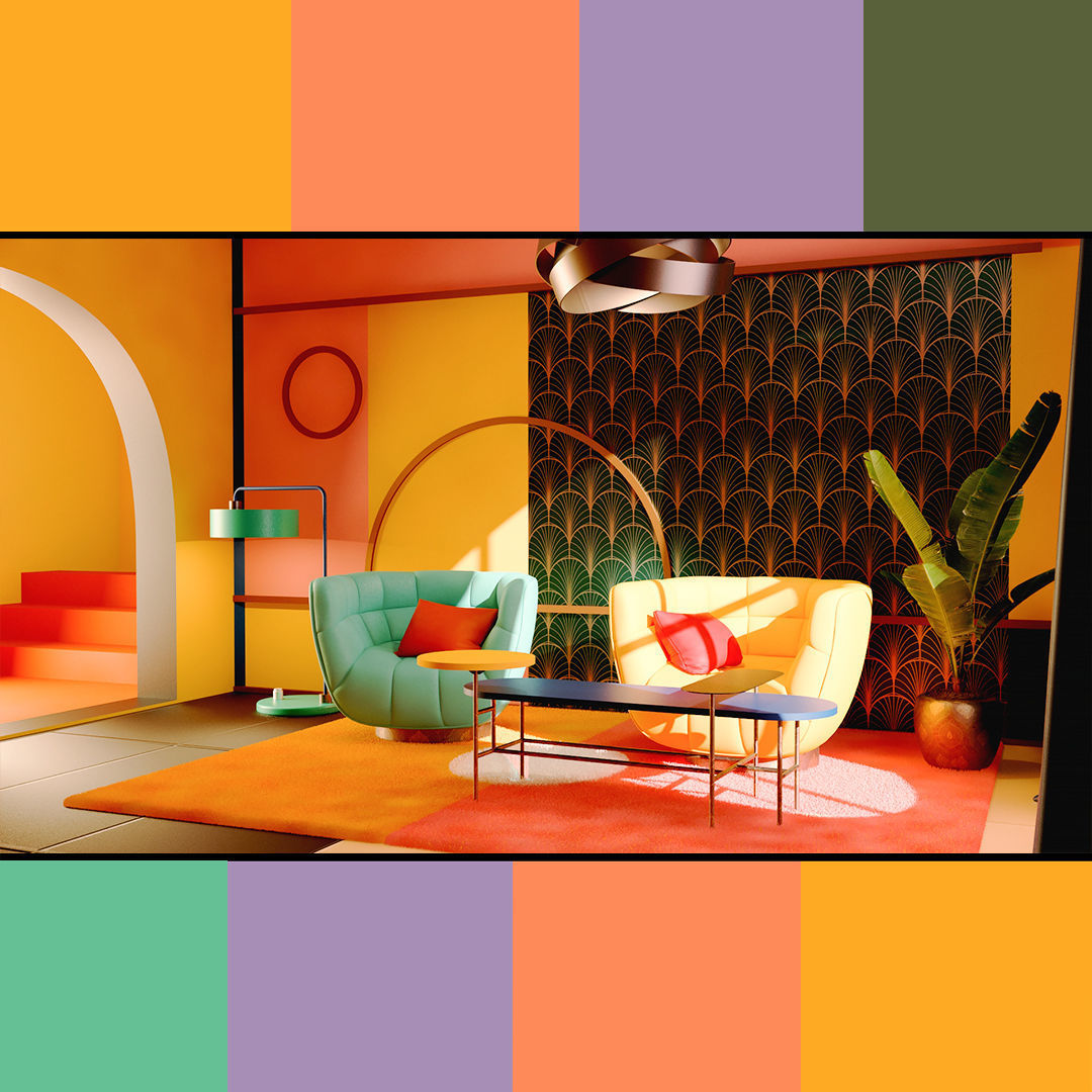 interior design art deco style 3D model_3