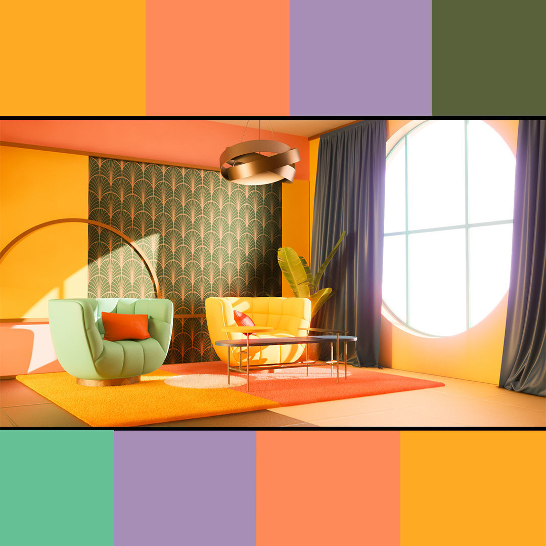 interior design art deco style 3D model_5