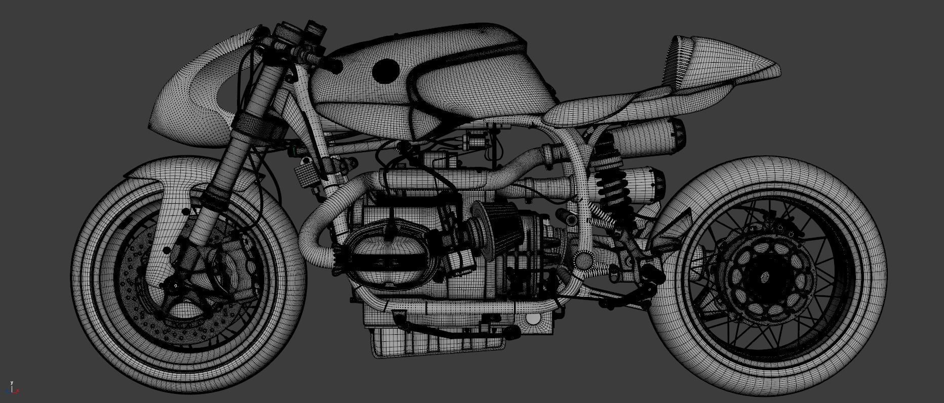 Gun Bullet Cafe Racer by XTR Pepo 3D model_17