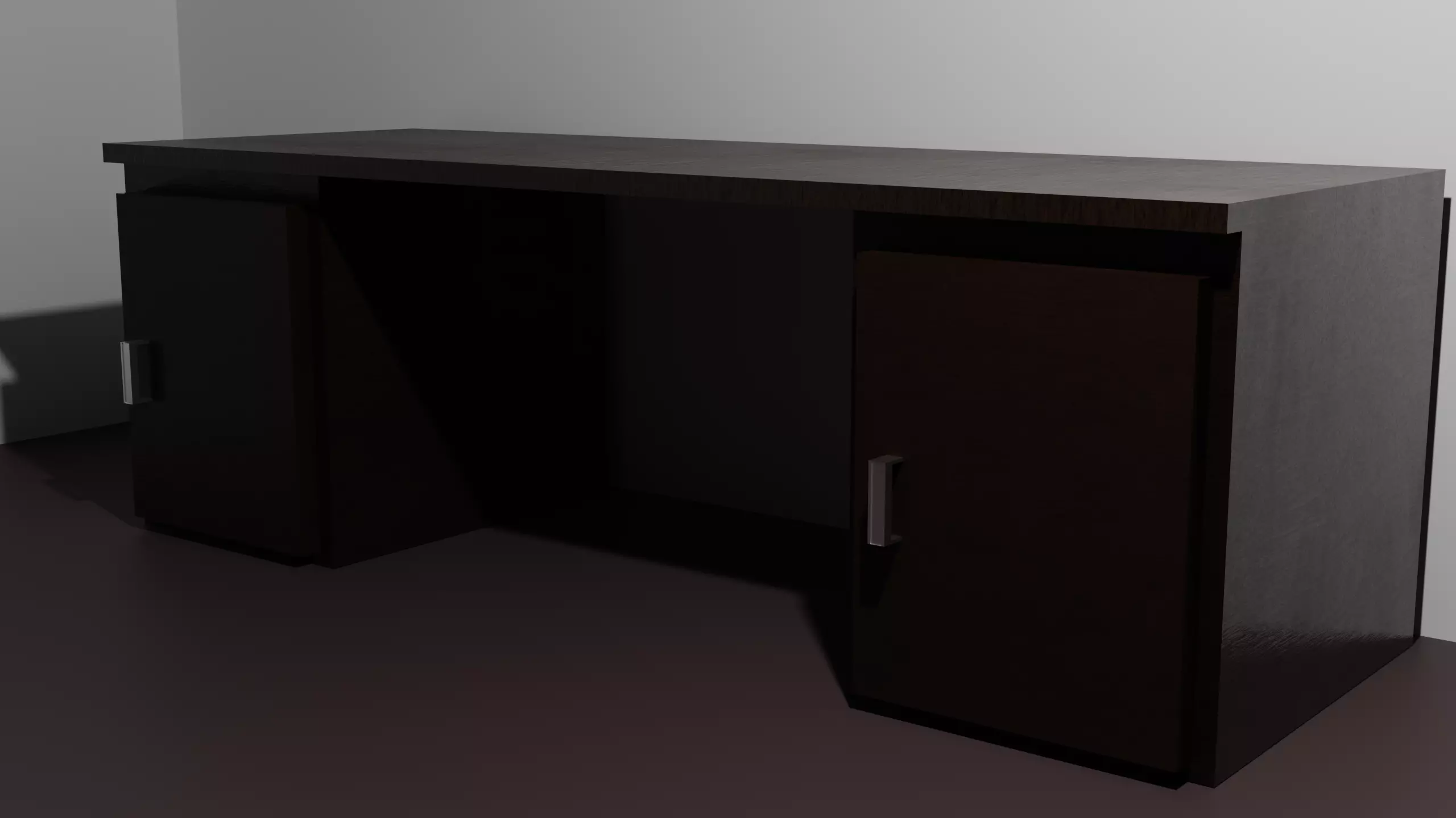 Modern desk Free 3D model_0