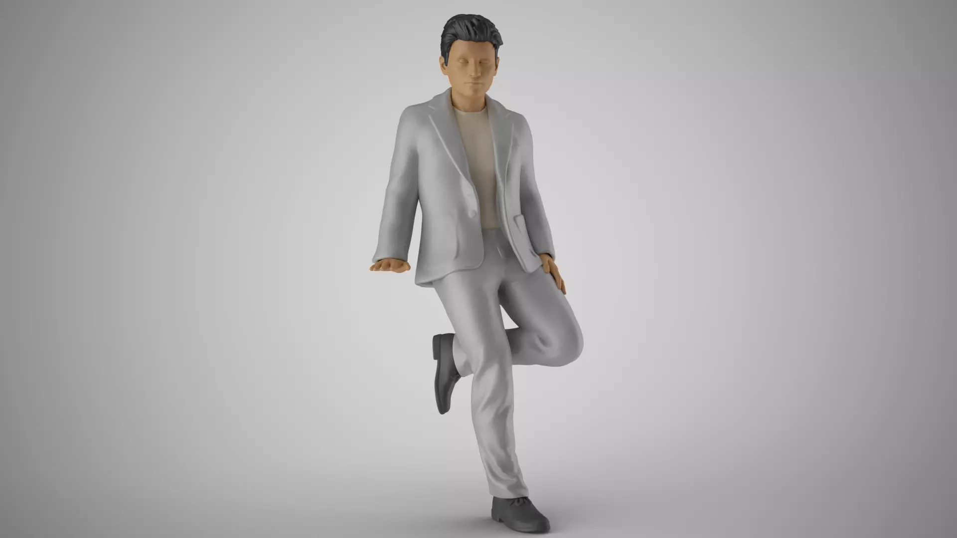 Gentleman man in suit 3D print model