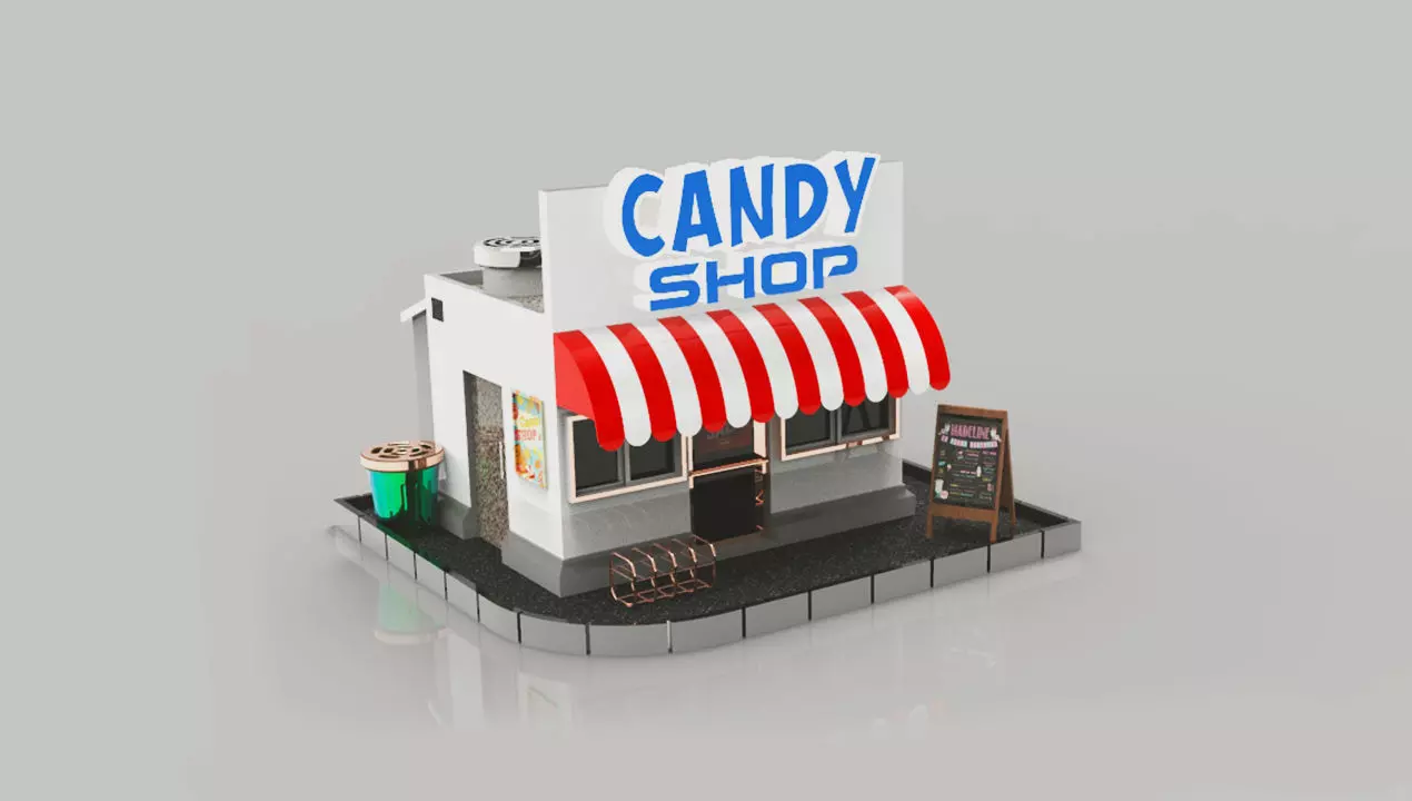 Candy Shop 3D Model 3D print model